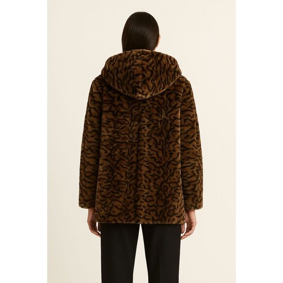 Katie Todd | Leopard Print Faux Fur Oversized Coat Size S | NWT - Picture 2 of 11